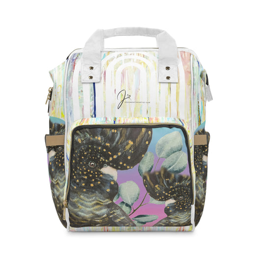 Black Cockatoo Travel Multifunctional Diaper Backpack